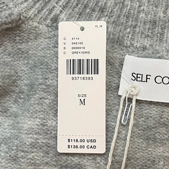 NWT Anthropologie Self Contrast Ainsley Ruffle Collar Cardigan Sweater Gray Boho - Picture 10 of 12